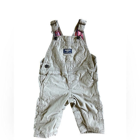 OshKosh B'gosh Other - OshKosh B'gosh Baby Overalls in Twill Canvas Tan 6 months
